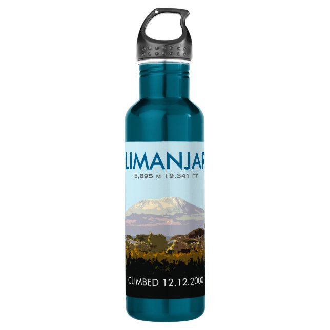 Botella De Agua Subida del Mt Kilimanjaro del personalizado (Anverso)