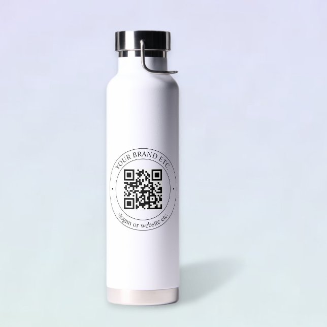 Botella De Agua Subir código QR y texto personalizable (Subido por el creador)