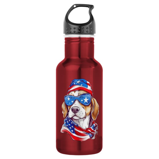 Botella De Agua sublimación de perro del 4 de julio-66361 (Anverso)
