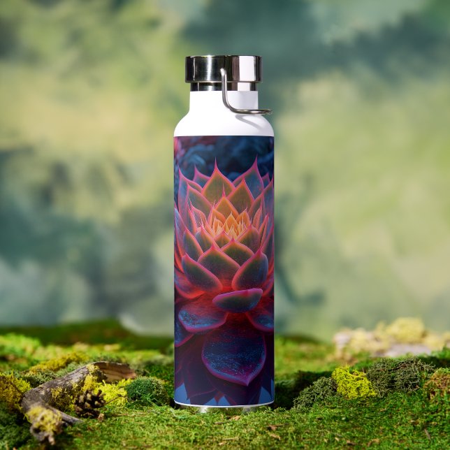 Botella De Agua Suculento Mesmerizante en la suave luz nocturna (Exterior)