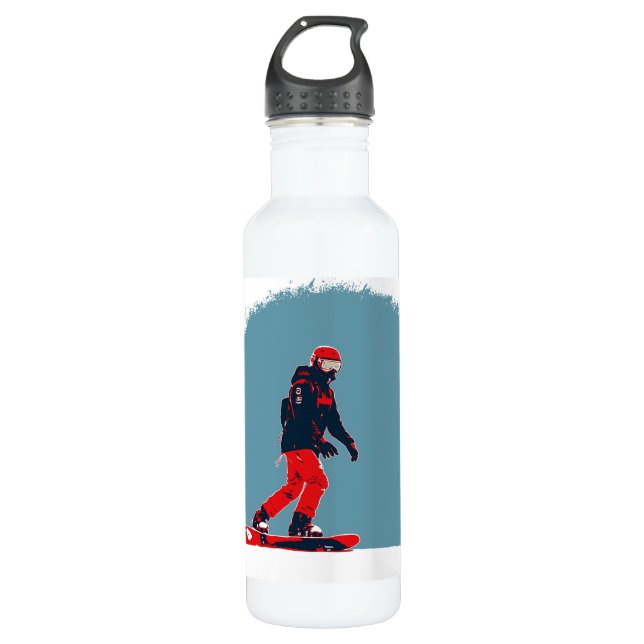 Botella De Agua Sueño con el Snowboarder (Anverso)
