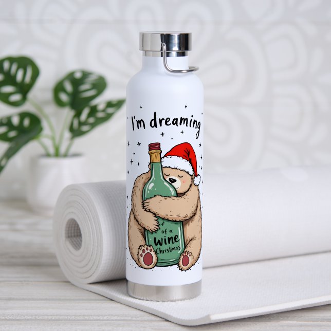 Botella De Agua Sueño con una Navidad de vino (Yoga (girado))