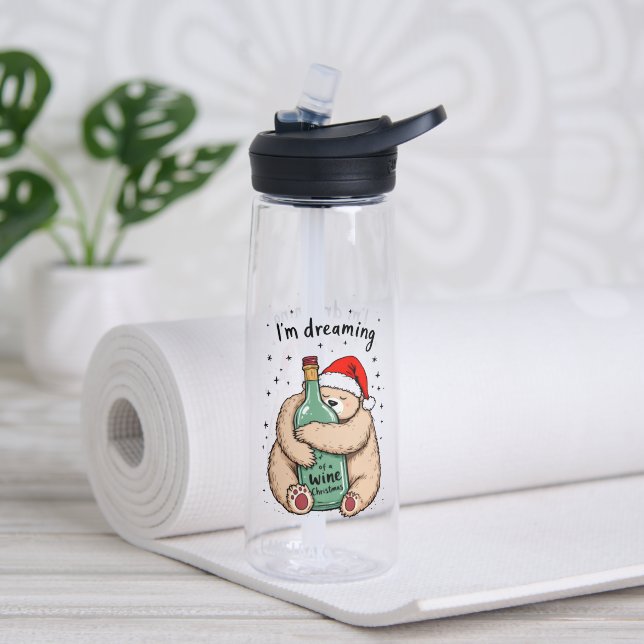 Botella De Agua Sueño con una Navidad de vino (Yoga (girado))