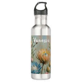 Botella De Agua Sueño Pastel Protea: Floral elegante