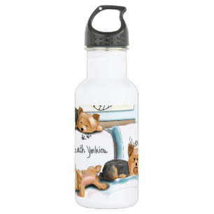 Botella De Agua Sueños con Yorkies de Catia Cho