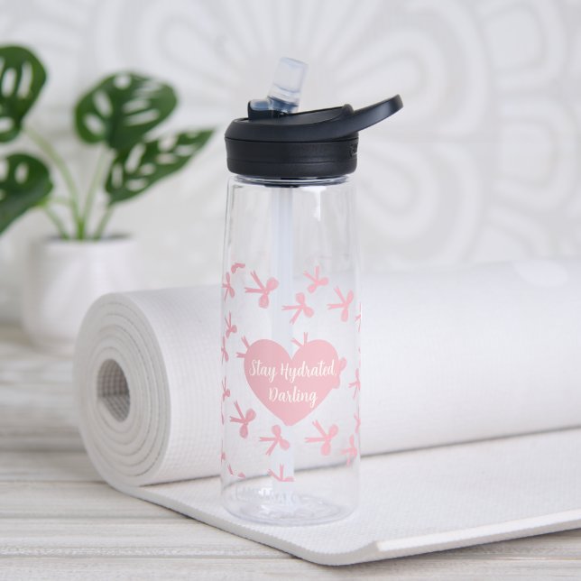 Botella de agua Sueños de Lazo Rosa (Yoga (girado))