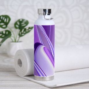 Botella De Agua Sueños del arcoiris de flores moradas