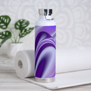 Botella De Agua Sueños del arcoiris de flores moradas