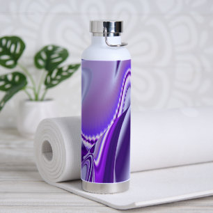 Botella De Agua Sueños del arcoiris de flores moradas