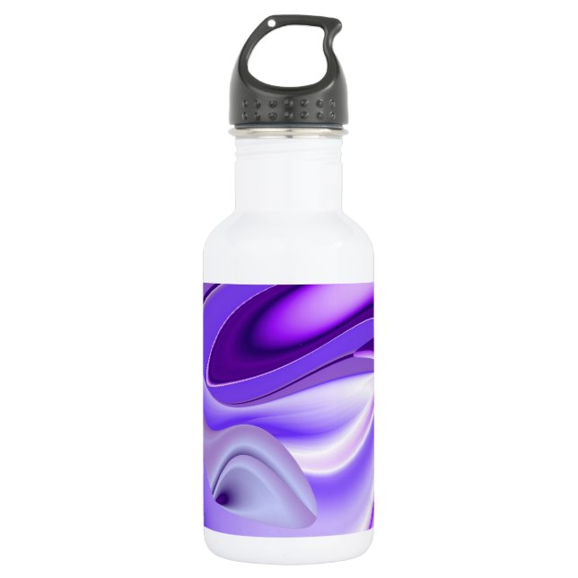 Botella De Agua Sueños del arcoiris de flores moradas (Anverso)