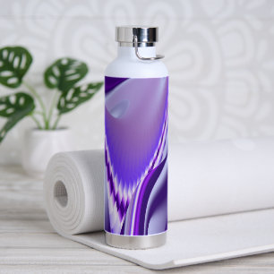 Botella De Agua Sueños del arcoiris de flores moradas