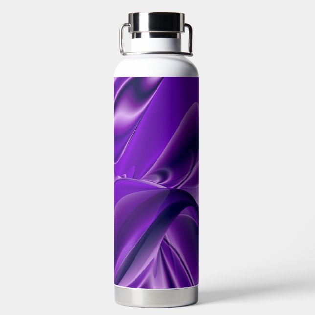 Botella De Agua Sueños del arcoiris de flores moradas (Parte trasera)
