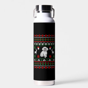 Botella De Agua Suéter de los Navidades feos de Bichon Frise