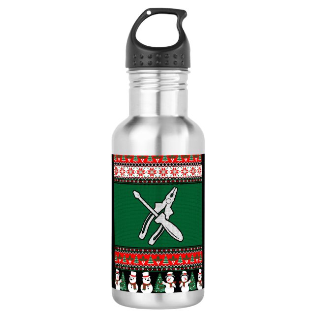 Botella De Agua Suéter de Navidades feos y eléctricos (Anverso)