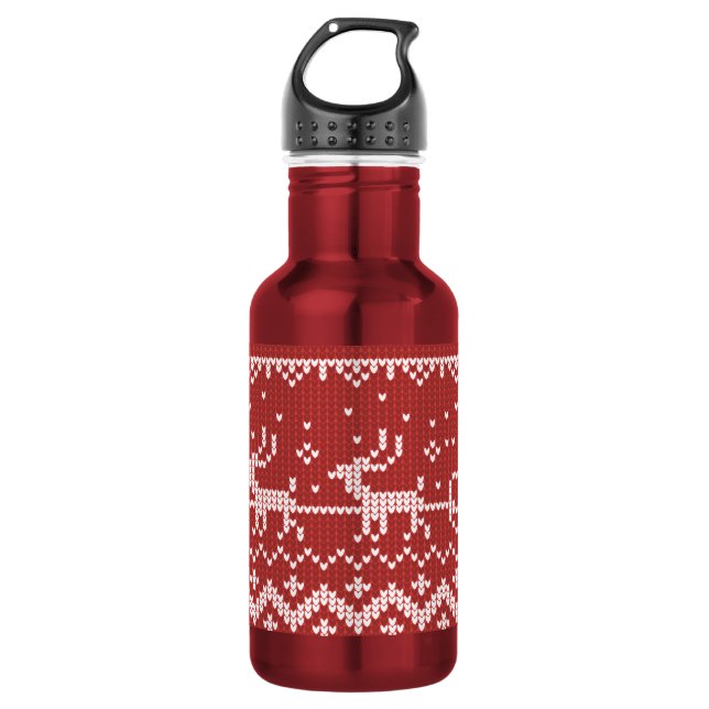 Botella De Agua Suéter fea Santa Claus trineo y renos (Anverso)