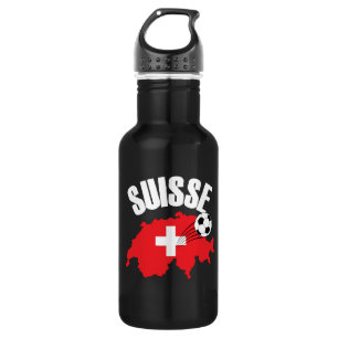 Botella De Agua Suisse Suiza Map Soccer