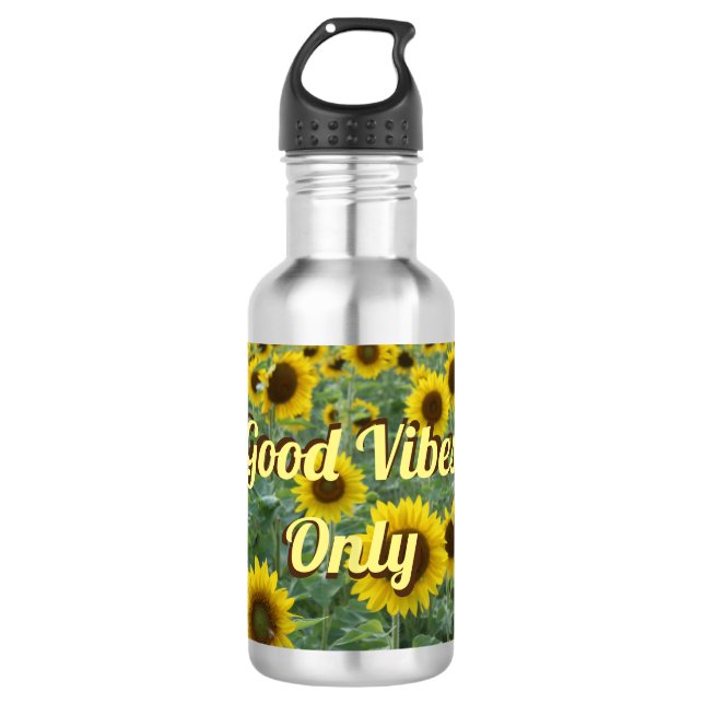 Botella De Agua Sunflower Luminosos Buenos Viajes Sólo (Anverso)