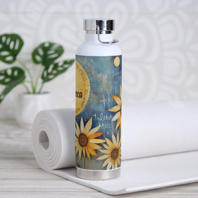 Botella De Agua Sunflower y el sol singulares (Yoga)
