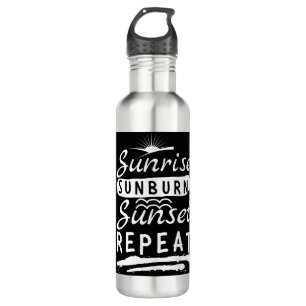 Botella De Agua Sunrise Sunburn Sunset Repetir la playa de verano