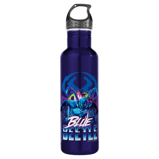 Botella De Agua Sunset de Blue Beetle Retrowave City (Anverso)
