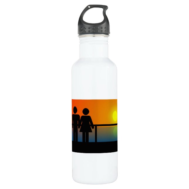 Botella De Agua Sunset romántico (Anverso)