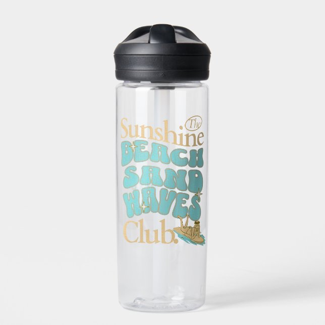 Botella De Agua Sunshine Club, Beach, Sand, Waves (Delante)