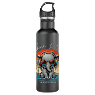 Botella De Agua Sunshine de primavera y Ele-fun Retro Beach Getawa