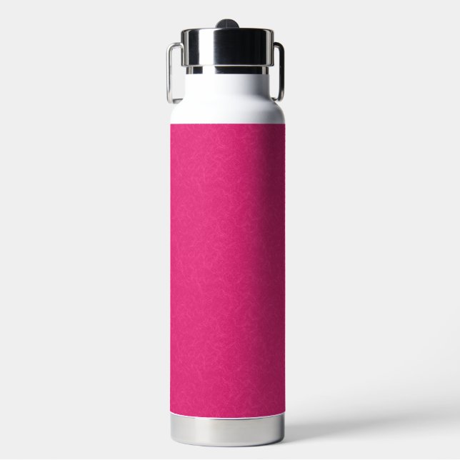 Botella De Agua Superficie texturizada rosa con patrón sutil de re (Frente)