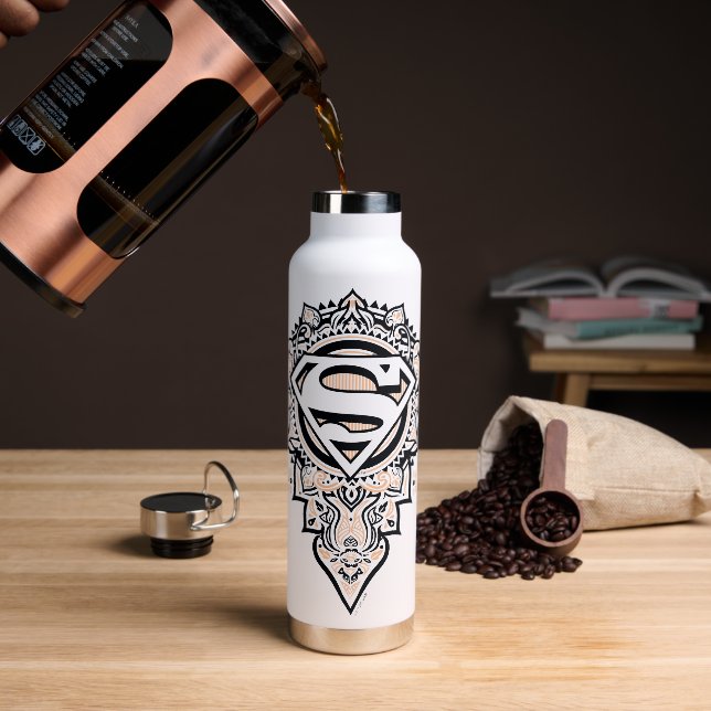 Botella De Agua Supergirl Mandala Graphic (Café)