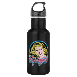 Botella De Agua Supergirl Retro Neon Lights Graphic