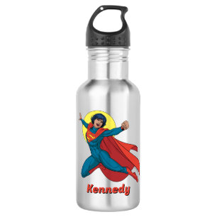 Botella De Agua Supergirl volando con traje azul