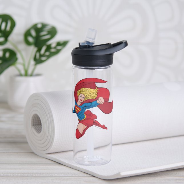 Botella De Agua Supergirl Volando hacia arriba Ilustracion (Yoga)