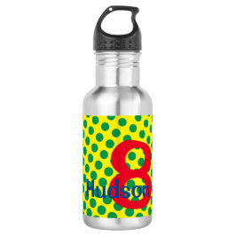 Botella De Agua Superheroína Comics Dots Kids AGE NAME Birthday Fu
