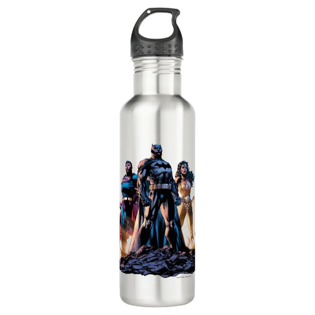 Botella De Agua Superman, Batman y la Trinidad de la Mujer Maravil (Anverso)