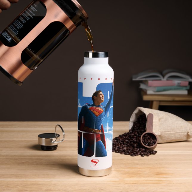 Botella De Agua Superman Look Up Pose (Café)
