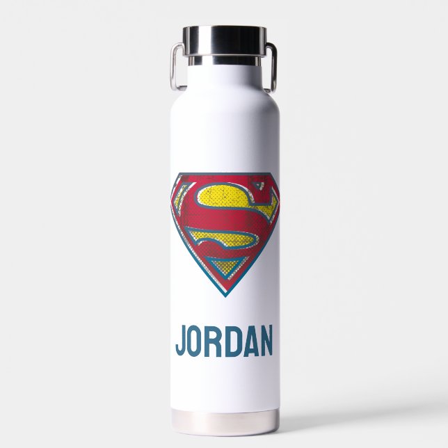 Botella De Agua Superman S-Shield | Logotipo impreso | Añadir su n (Delantero)
