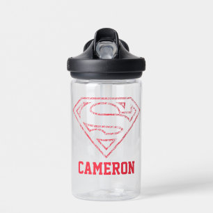 Botella De Agua Superman S-Shield   Red Ou Krypto   Añadir su nomb