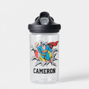Botella De Agua Superman Tears Thru Añadir su nombre