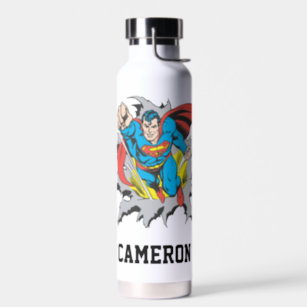 Botella De Agua Superman Tears Thru   Añadir su nombre