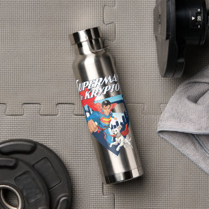 Botella De Agua Superman y Krypto Soar