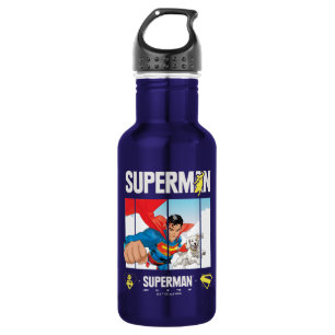 Botella De Agua Superman y Krypto Take Flight