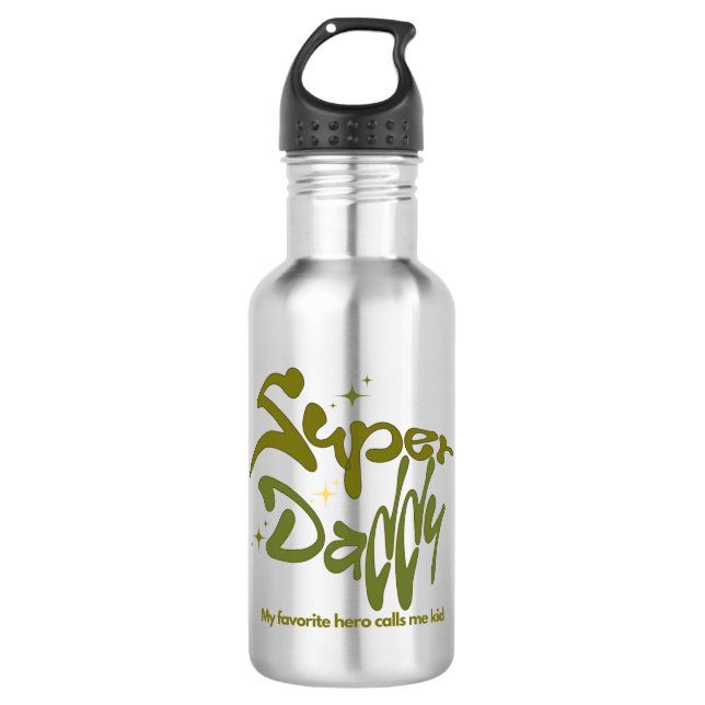 Botella De Agua Superpapá Héroe para Niños (Anverso)