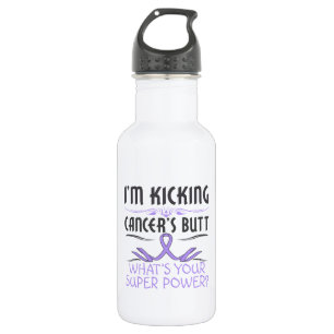 Botella De Agua Superpoder de general Cancer Kicking Cancer Butt