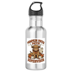 Botella De Agua Supervisor de parcela de calabaza Highland Cow Cam