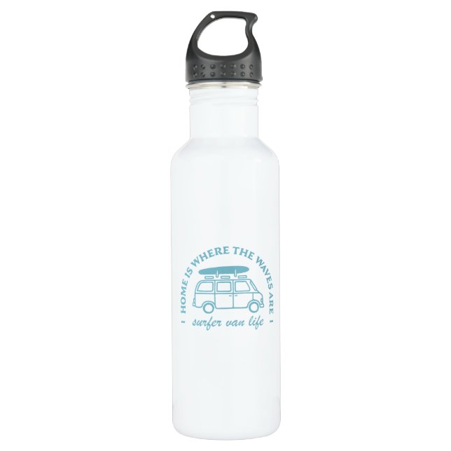 Botella De Agua Surfer camper van life road trip citas de surf (Anverso)