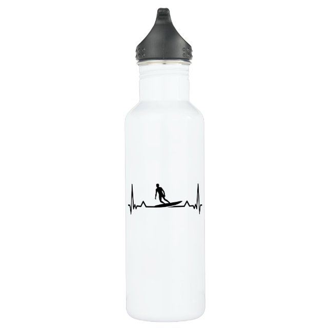 Botella De Agua Surfing Surf Heartbeat Line Divertidos regalos (Derecha)