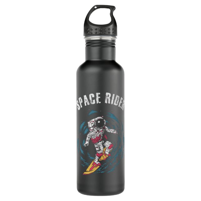 Botella De Agua Surfista de Surfing Astronauta Space Rider (Anverso)