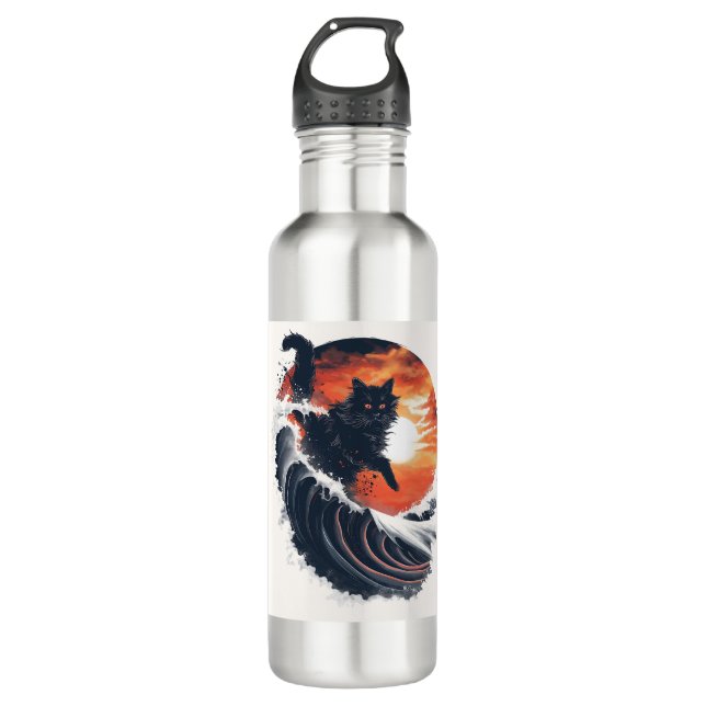 Botella De Agua Surf's Up Cat (Anverso)