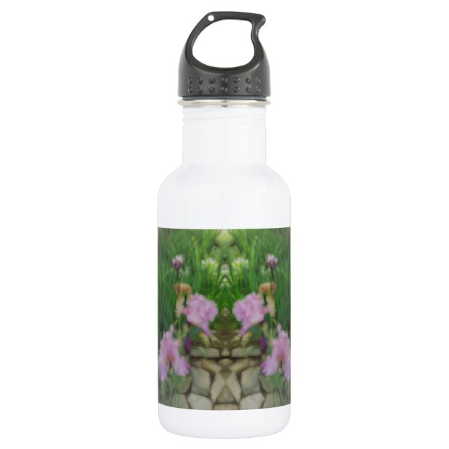 Botella De Agua Surreal Fantasy Iris Sendero floral (Anverso)