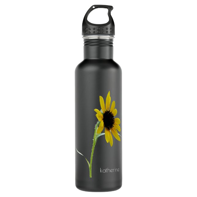 Botella De Agua Susano de ojos negros, floral personalizada (Anverso)